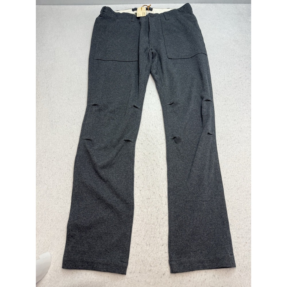 Relwen Slim Supply Pants Mens 34x33 Gray Knit Stretch Chino Casual NEW